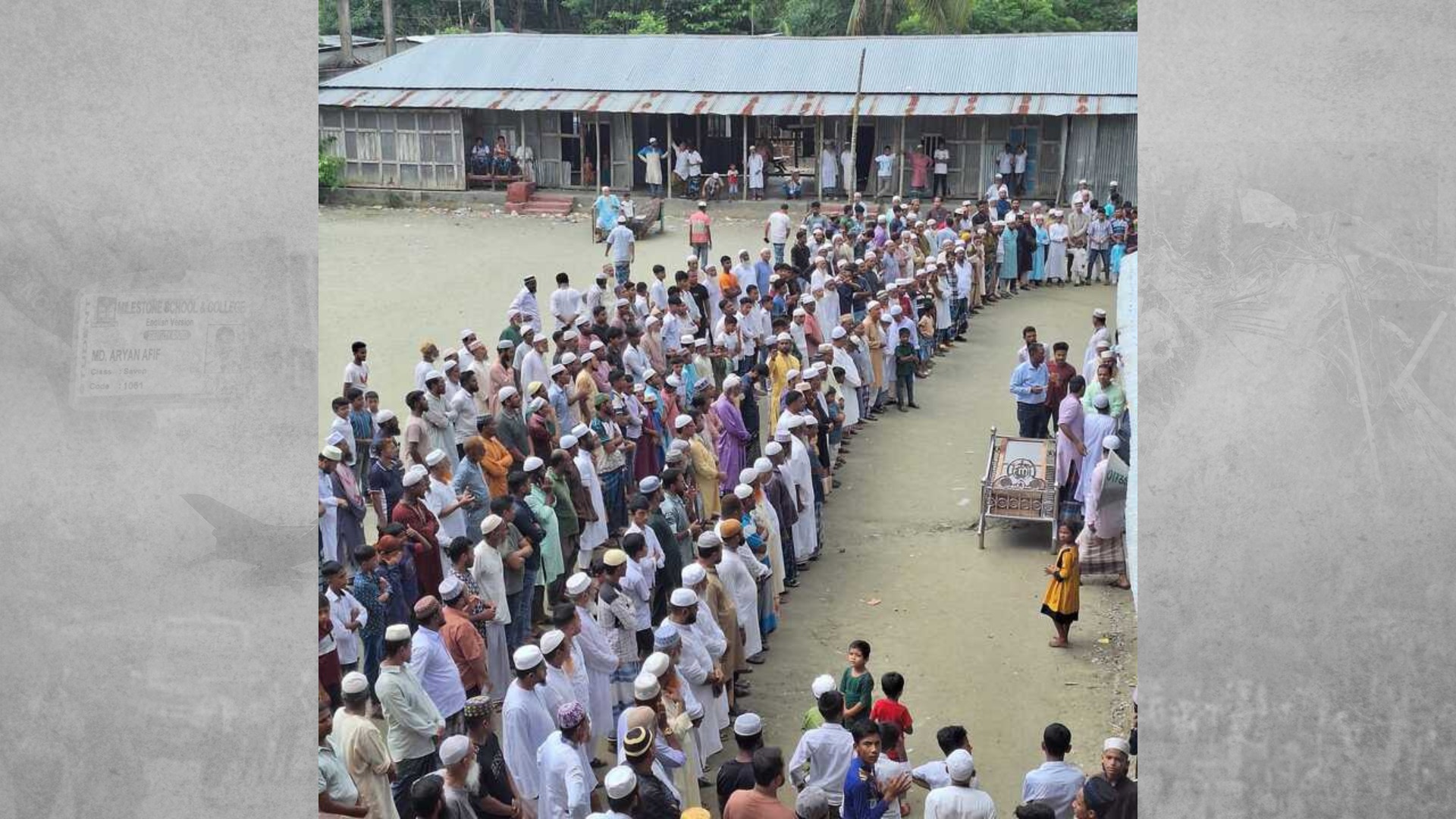উত্তরায় বিমান বিধ্বস্তে নিহত সামিউলের বরিশালের নানাবাড়িতে জানাজা ও দাফন সম্পন্ন