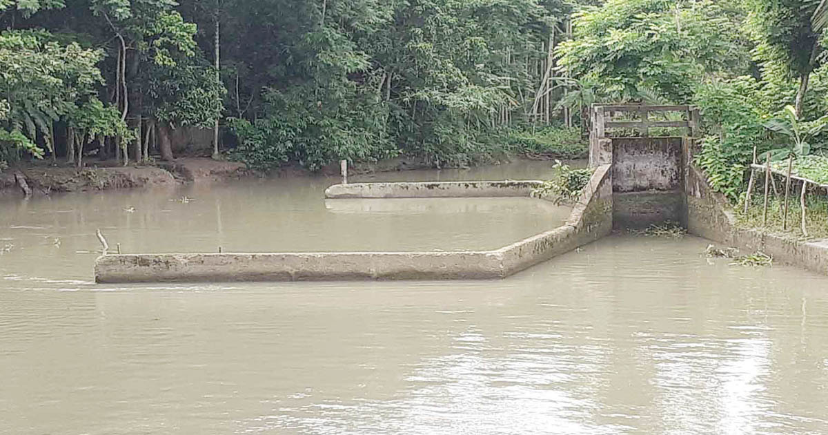 পিরোজপুরে সুইচগেটের পার্শ্ব ভেঙ্গে যাওয়ায় দুই শতাধিক পরিবার আতঙ্কে