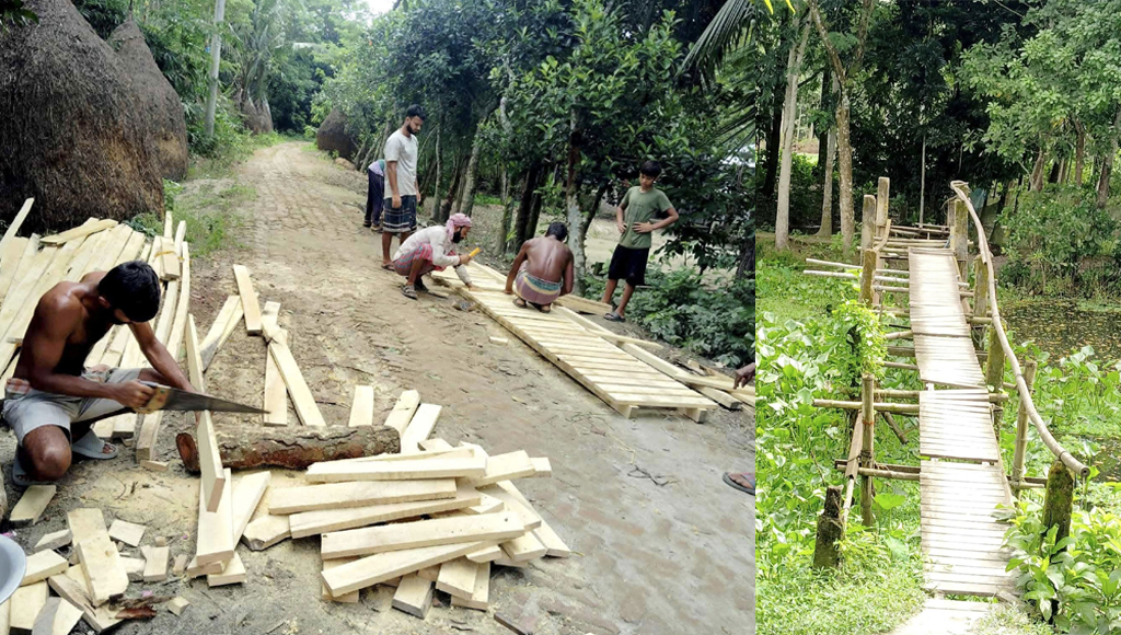 আগৈলঝাড়ায় ঝুঁকির সাঁকোই ভরসা ১০ গ্রামের লাখো মানুষের!